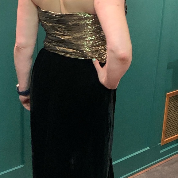 Albert Nipon Vintage 80s Metallic and Velvet Dress - Picture 8 of 8